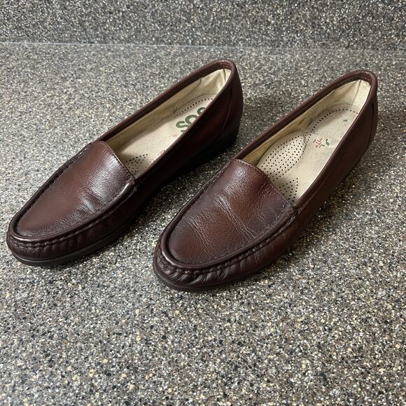 SAS Tripad Comfort Womens Sz 8 S Leather Flats Casual Brown Slip On Loafer Shoes - Picture 3 of 10